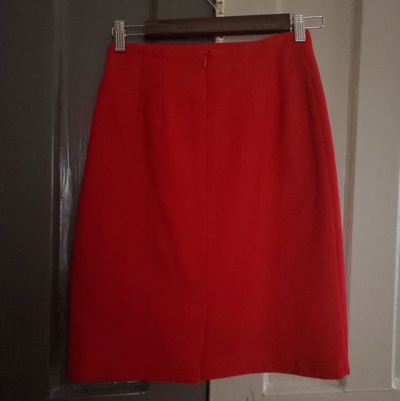 JG Hook Wool Red Pencil Skirt Lined 2 Petite - Picture 11 of 11